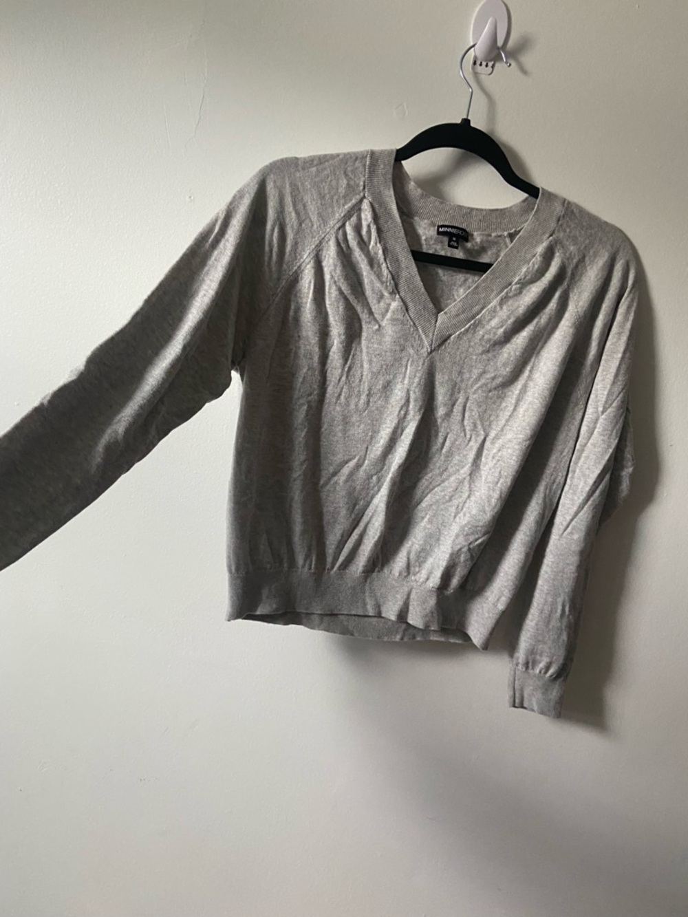 Minnie Rose Light Gray Crewneck Sweater